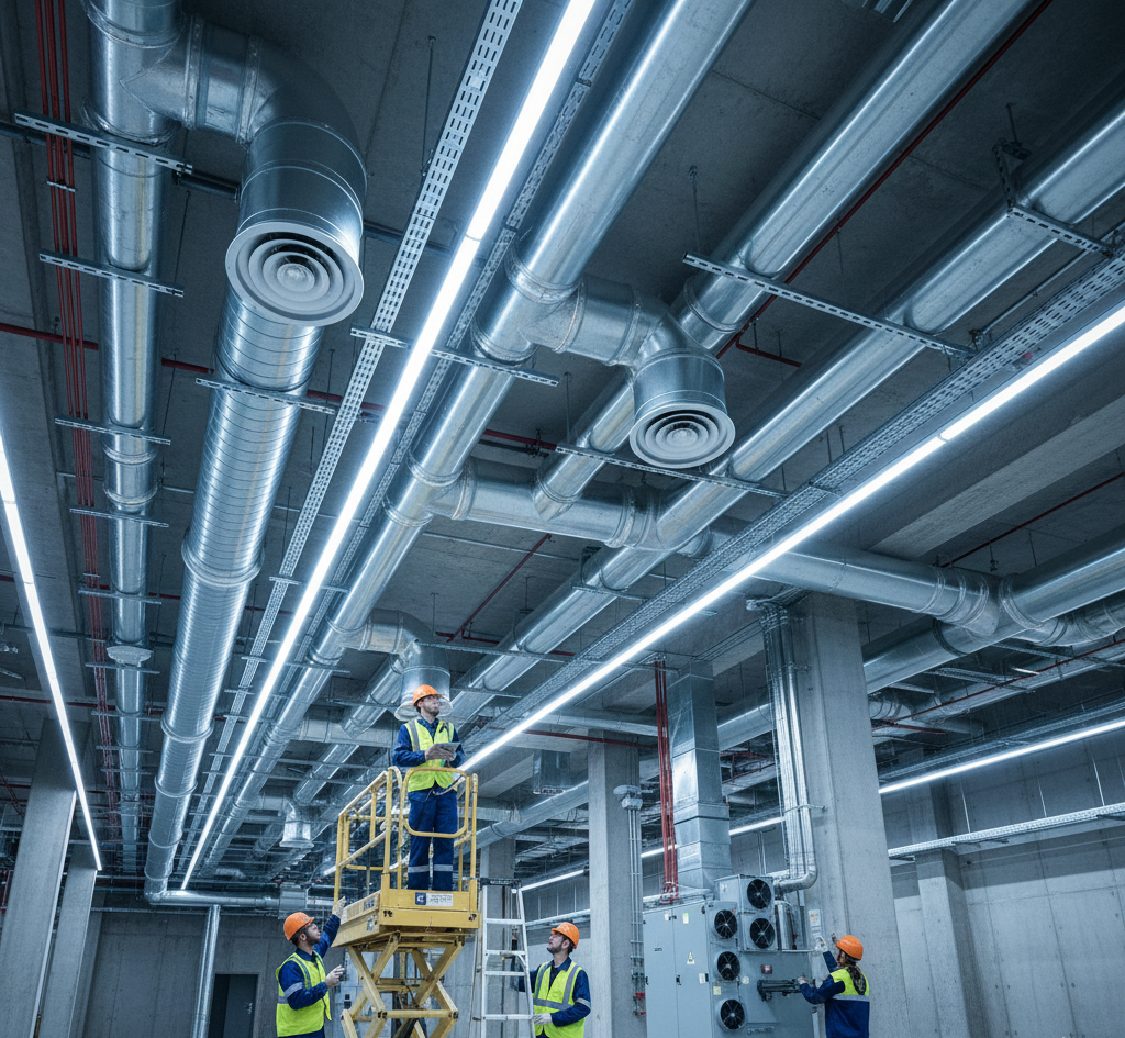 HVAC y ductería instalada